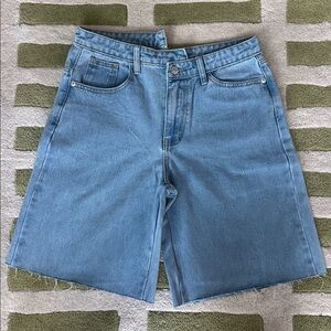 Momokrom Dolls Kill Light Blue Denim Shorts